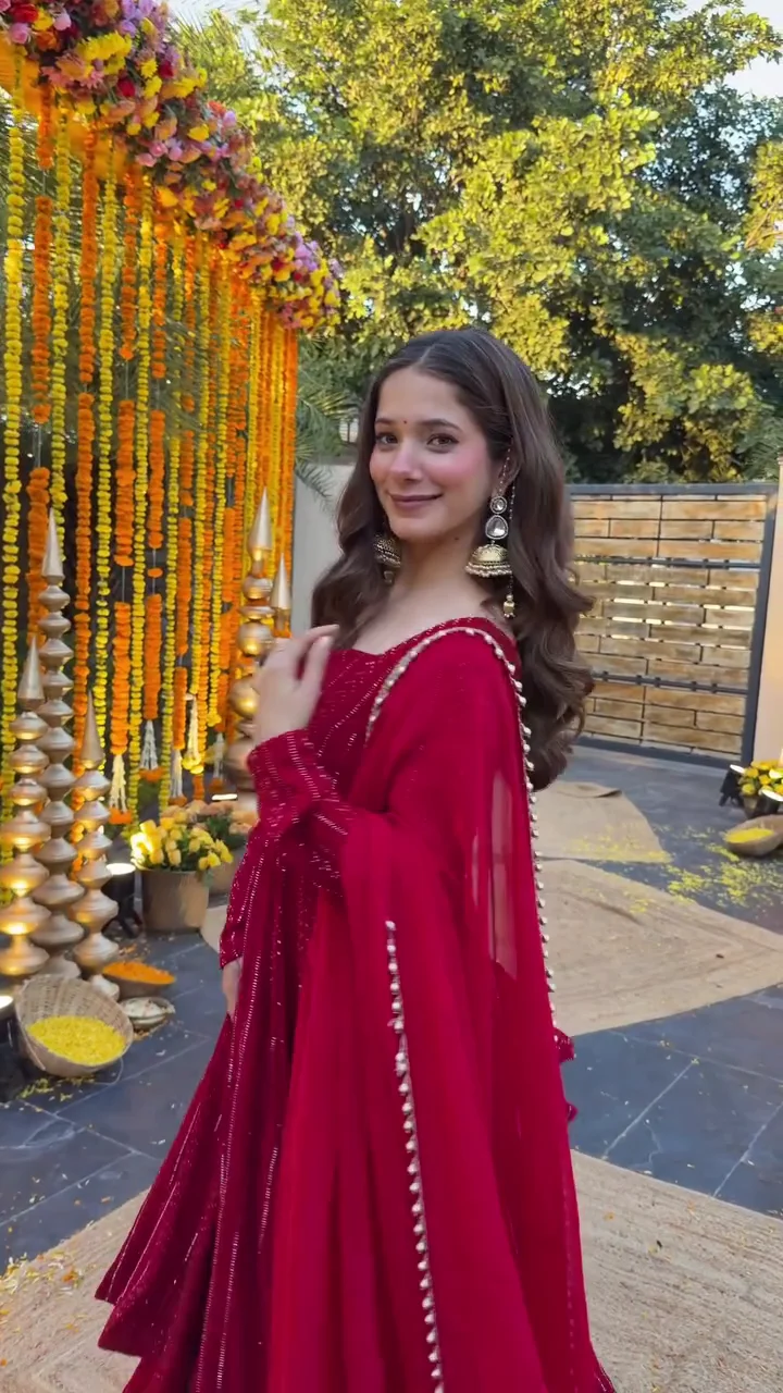 Wine Red Anarkali Suit