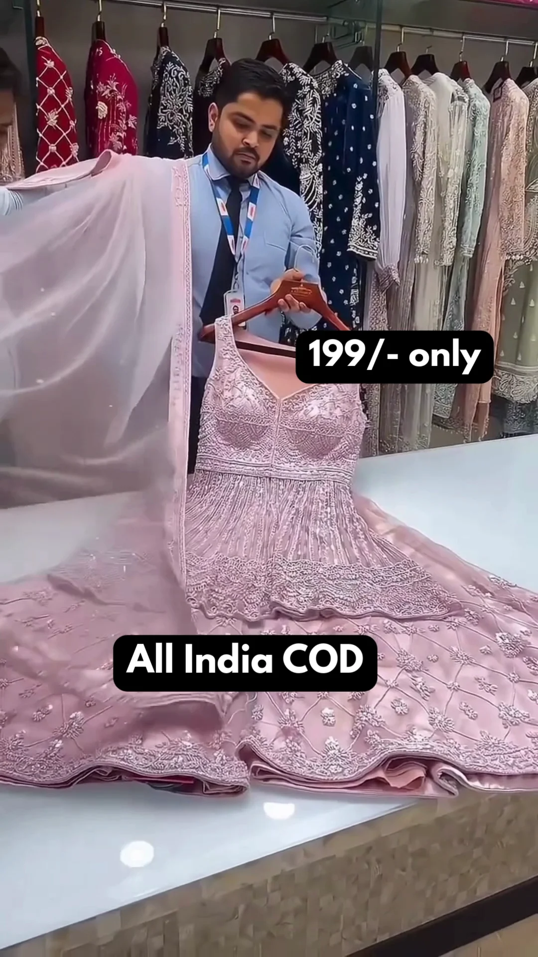 Lavender Anarkali Style Festive Dress