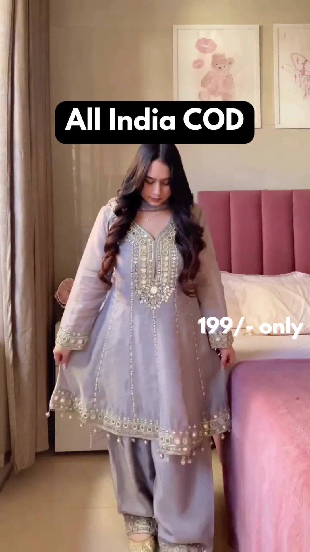 Elegant Mirror Work Ethnic Suit Set