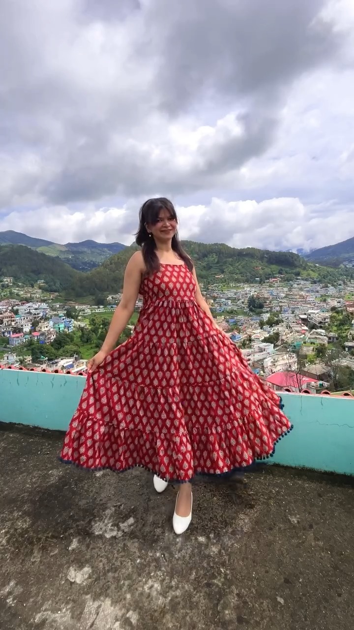 Vibrant red cotton dress